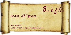 Bota Ágnes névjegykártya